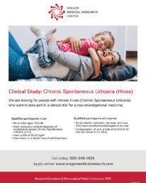 Chronic Spontaneous Urticaria (Hives) Trial Flyer