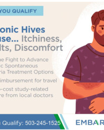 Chronic Spontaneous Urticaria (Hives) Clinical Study recruitment flyer